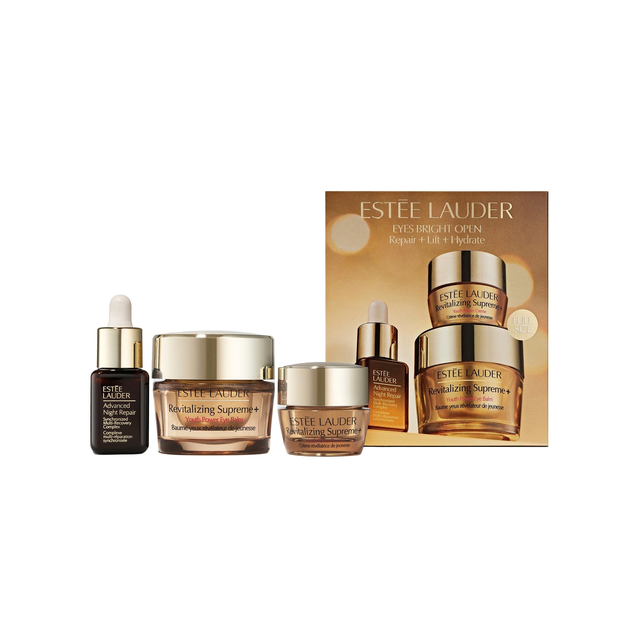 ESTÉE LAUDER REVITALIZING SUPREME+ EYE BALM SKINCARE SET REPAIR + LIFT + HYDRATE BOX
